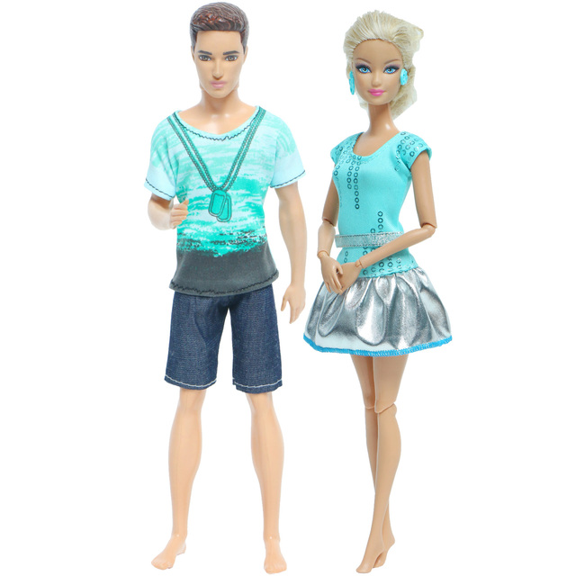 Strój lalki BJDBUS, zestaw 2 sztuki odzieży na co dzień dla lalki i dla chłopca Ken, sukienka do zabawy dla lalki Barbie - Wianko - 3