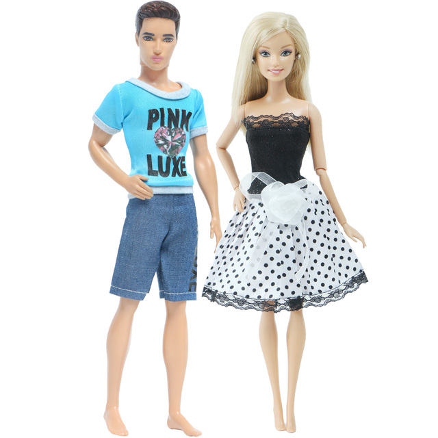 Strój lalki BJDBUS, zestaw 2 sztuki odzieży na co dzień dla lalki i dla chłopca Ken, sukienka do zabawy dla lalki Barbie - Wianko - 7