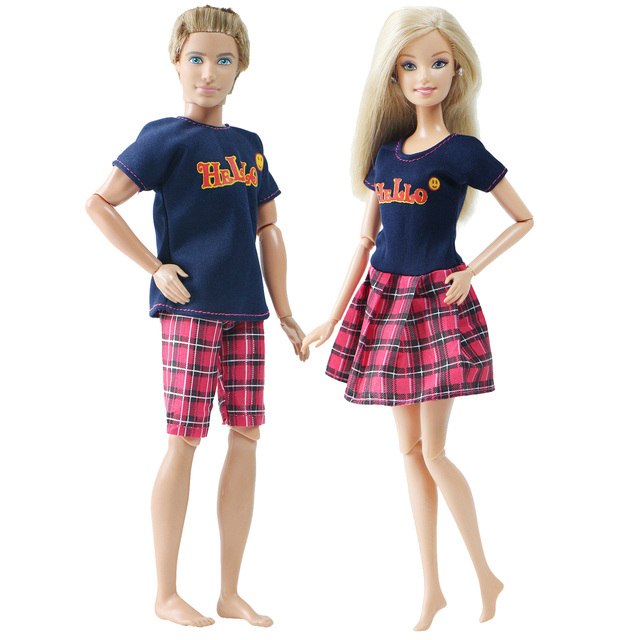 Strój lalki BJDBUS, zestaw 2 sztuki odzieży na co dzień dla lalki i dla chłopca Ken, sukienka do zabawy dla lalki Barbie - Wianko - 17