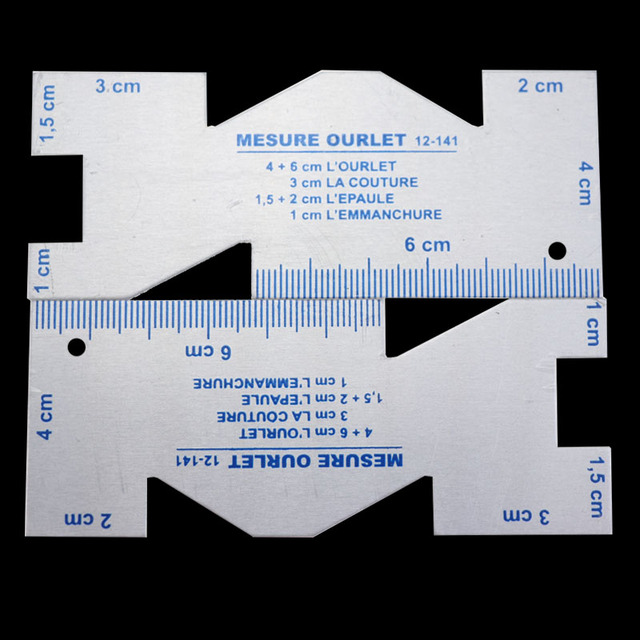 Krawiecka linijka patchwork z grubościomierzem metalowym - specjalne narzędzie do projektowania odzieży - Wianko - 7