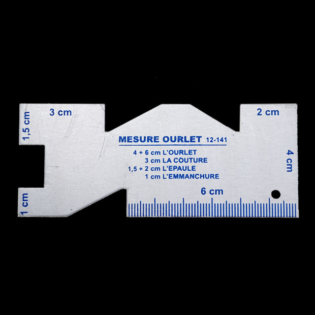 Krawiecka linijka patchwork z grubościomierzem metalowym - specjalne narzędzie do projektowania odzieży - Wianko - 2