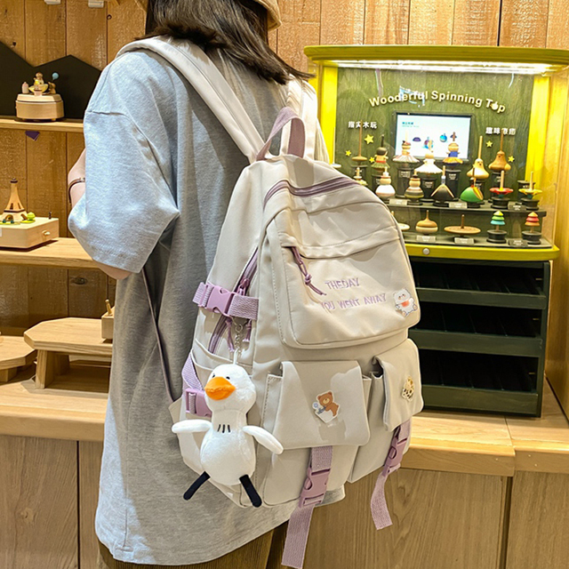 Kawaii torba plecak na laptopa dla kobiet - moda wodoodporna, podróżna, piękny plecak dla dziewczyn, idealny na uczelnię - Wianko - 9