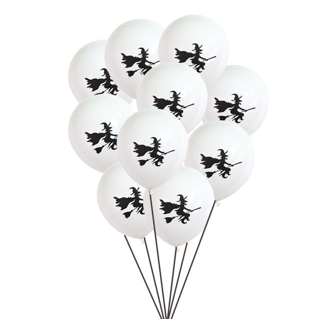 Zestaw 10 sztuk 12-calowych lateksowych balonów z okazji urodzin dla dzieci - czarownica Halloween - Wianko - 2