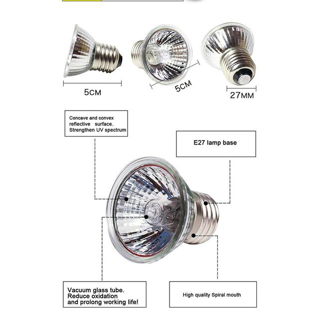 UVA + UVB 3.0 lampa grzewcza dla zwierząt gadów żółw lampa grzewcza Full Spectrum Sunlamp Basking Tortuga Rest Bulb regulator temperatury - Wianko - 7