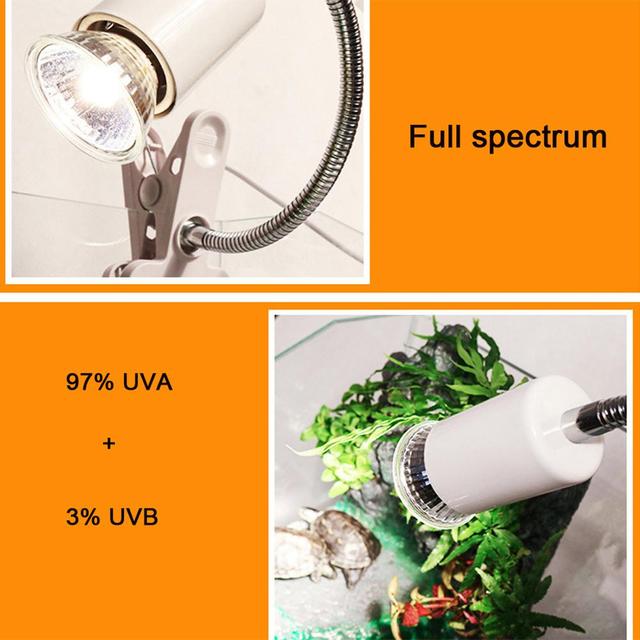 UVA + UVB 3.0 lampa grzewcza dla zwierząt gadów żółw lampa grzewcza Full Spectrum Sunlamp Basking Tortuga Rest Bulb regulator temperatury - Wianko - 4