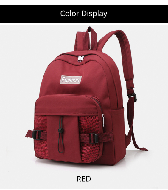 Czerwony plecak damski o dużej pojemności - wodoodporny, sportowy, idealny dla nastolatek i uczennic - Wianko - 14