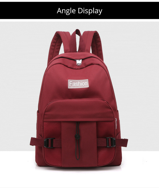 Czerwony plecak damski o dużej pojemności - wodoodporny, sportowy, idealny dla nastolatek i uczennic - Wianko - 17