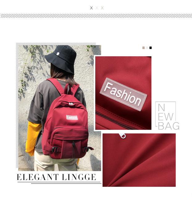 Czerwony plecak damski o dużej pojemności - wodoodporny, sportowy, idealny dla nastolatek i uczennic - Wianko - 7