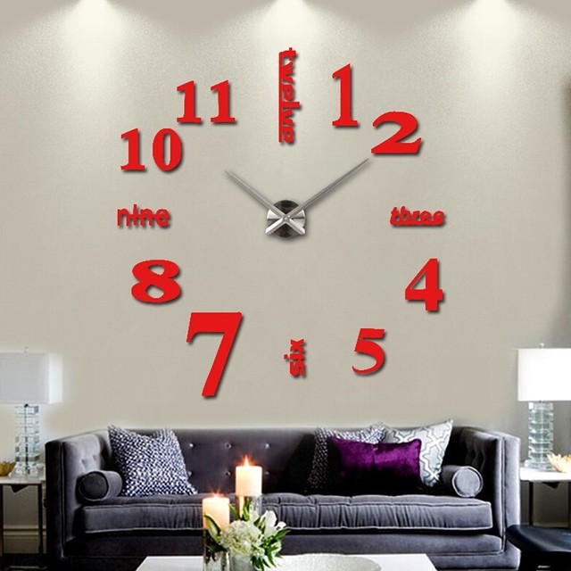 Zegar ścienne Moda - nowoczesny zegar dekoracyjny z akrylowymi naklejkami i igłami do salonu - Wianko - 7