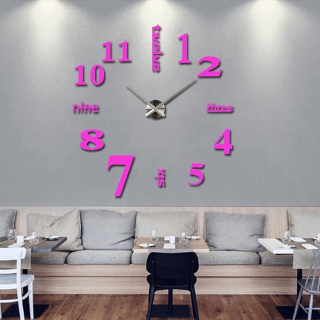Zegar ścienne Moda - nowoczesny zegar dekoracyjny z akrylowymi naklejkami i igłami do salonu - Wianko - 6