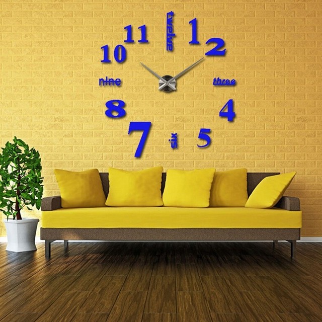 Zegar ścienne Moda - nowoczesny zegar dekoracyjny z akrylowymi naklejkami i igłami do salonu - Wianko - 9