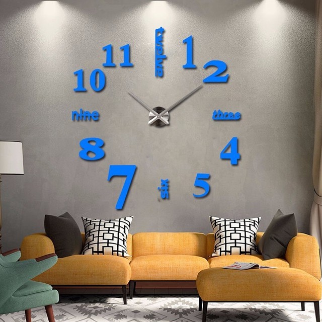 Zegar ścienne Moda - nowoczesny zegar dekoracyjny z akrylowymi naklejkami i igłami do salonu - Wianko - 8