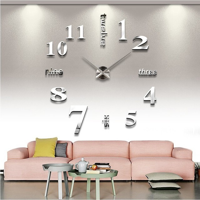 Zegar ścienne Moda - nowoczesny zegar dekoracyjny z akrylowymi naklejkami i igłami do salonu - Wianko - 2