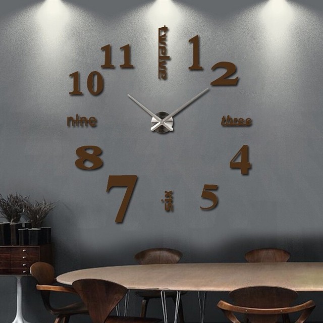 Zegar ścienne Moda - nowoczesny zegar dekoracyjny z akrylowymi naklejkami i igłami do salonu - Wianko - 10