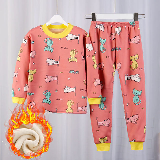 Nowa kolekcja 2020: Zestaw piżam dla dzieci - jesienne/zimowe zestawy piżam z nadrukiem kreskówkowym (T-Shirt + spodnie) - Wianko - 3
