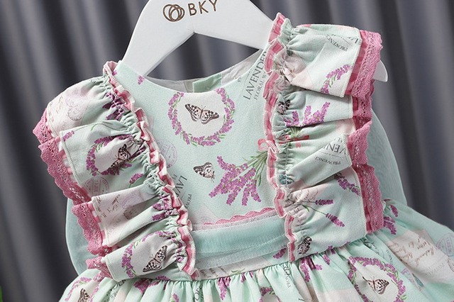 Sukienka z kokardą dla dziewczynki Lolita księżniczka, jesienne ubranie - zestaw sukienki z lamówką i krótkich spodenek PP S12323 - Wianko - 7