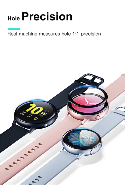 Ochraniacz ekranu miękka folia do zegarka Samsung Active 2 44mm/40mm, pełna osłona, zakrzywiona krawędź, ochrona smartwatcha - Wianko - 3