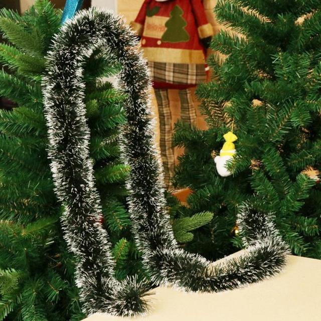 Wiszący ornament choinkowy zielony sztuczny guirlanda iglasta z wstążką wykonana z wysokiej jakości materiału - na świąteczną dekorację domu i imprezy - Wianko - 4