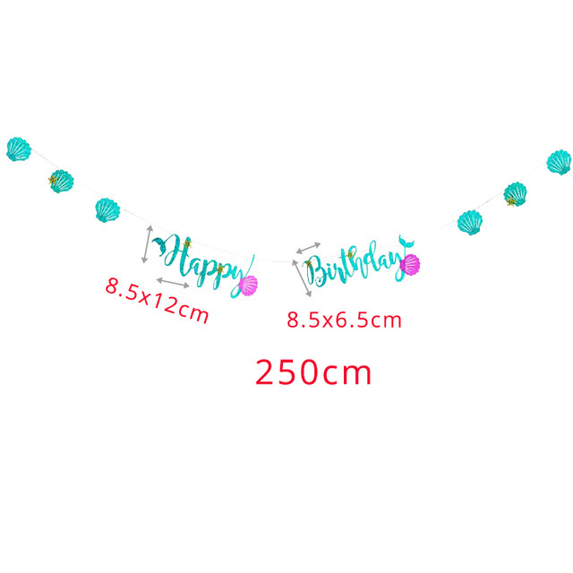Syrenka baner urodzinowy dekoracja stron dla dziewczyny z ogonem syreny - Wianko - 2