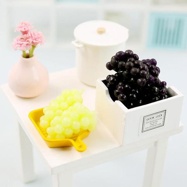 Model 4 sztuki 1/12 dom dla lalek z miniaturowymi żywicznymi owocami: symulacja jabłka, niedźwiedzie winogrona - akcesoria do mini dekoracji dla lalek - Wianko - 18
