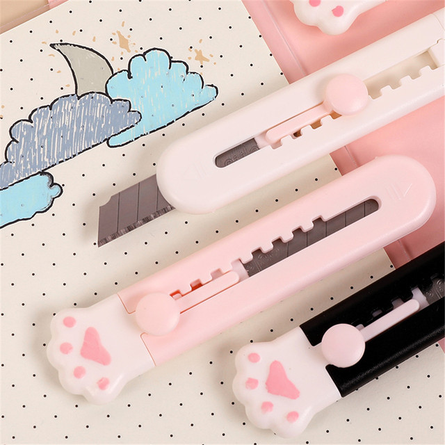 Mini kot pazur nóż introligatorski Kawaii - przenośne narzędzie biurowe dla dzieci - ręcznie robiony papier Cutter z boxem - materiały biurowe - Wianko - 10