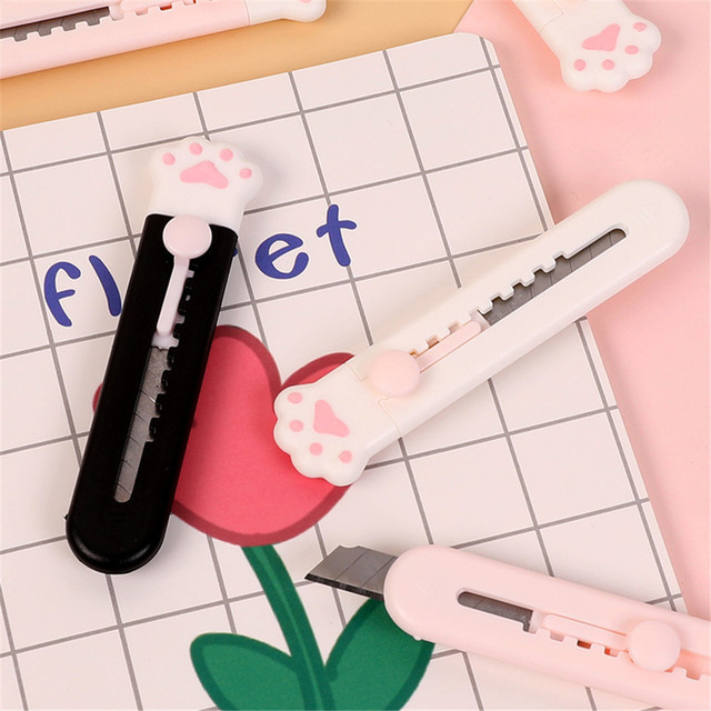 Mini kot pazur nóż introligatorski Kawaii - przenośne narzędzie biurowe dla dzieci - ręcznie robiony papier Cutter z boxem - materiały biurowe - Wianko - 8