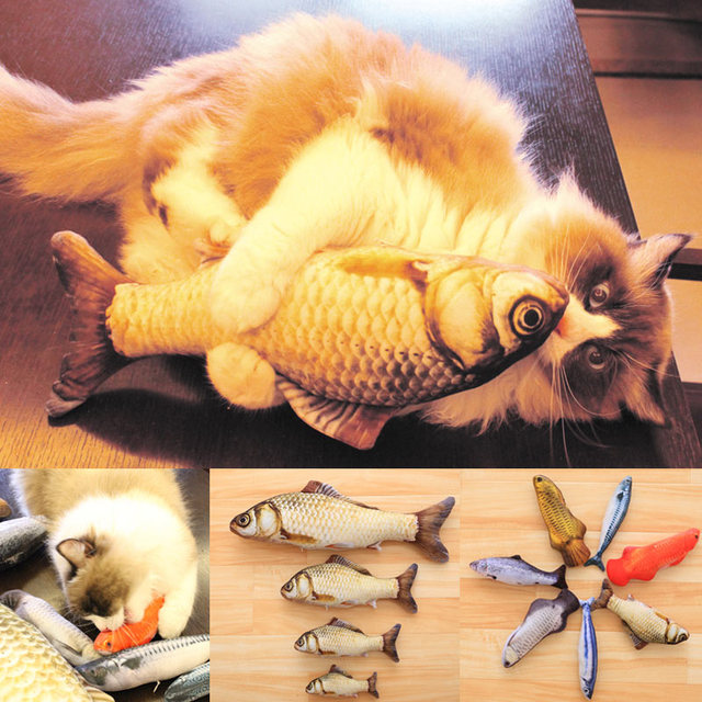 Realistyczna zabawka w kształcie ryby dla kota z kocimiętką - Wianko - 1