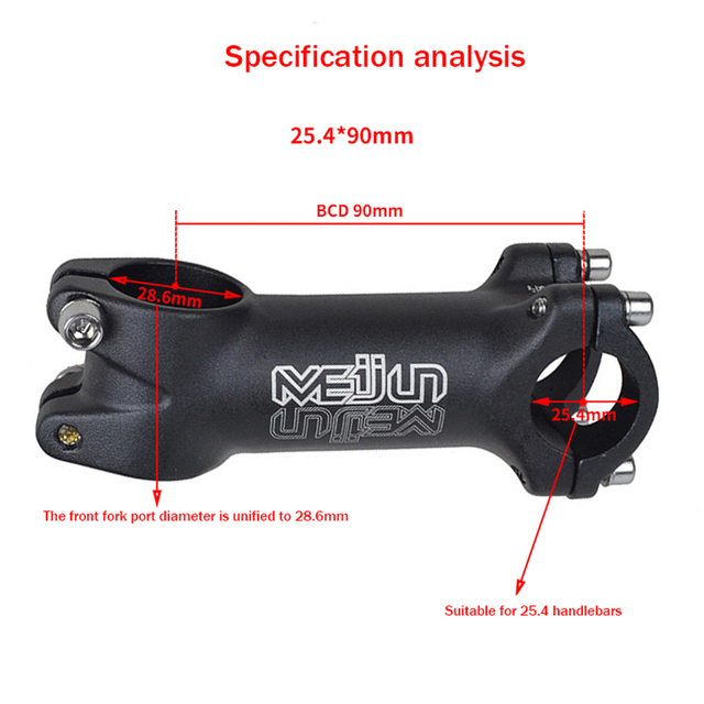 Mostek rowerowy MEIJUN Ultralight Stem 25.4/31.8mm z kierownicą macierzystą, 7-stopniową regulacją nachylenia (długości dostępne: 32, 60, 70, 80, 90, 100mm) - Wianko - 3