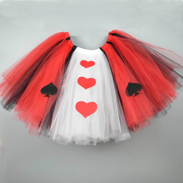 Spódnica tutu dla dziewczynek z włochatym motywem Królowej Serc na urodzinowe przyjęcie Halloween dziecięcy strój zdjecie-newborndzieci-dzień, 0-12Y - Wianko - 2
