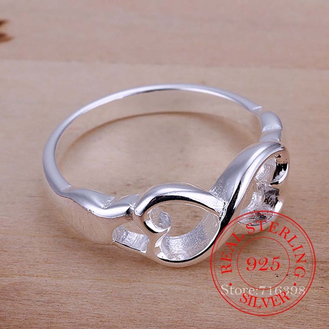 Pierścień nieskończoności ze 100% srebra próby 925 - spersonalizowany lub standardowy, prezent miłosny dla kobiet - Wianko - 4