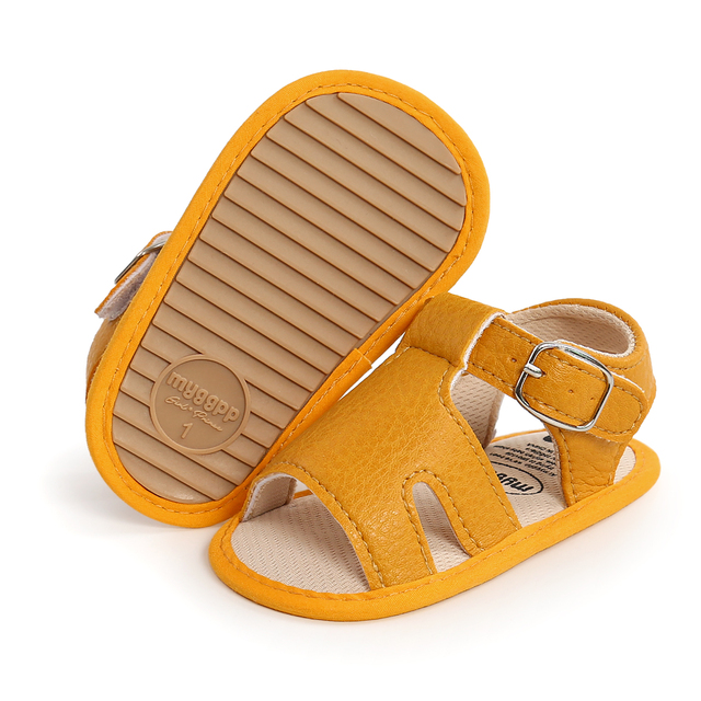 Miękkie skórzane sandały letnie dla niemowląt i dzieci w stylu rzymskim, antypoślizgowe buciki dla dziewczynek i chłopców 0-18M - Wianko - 19