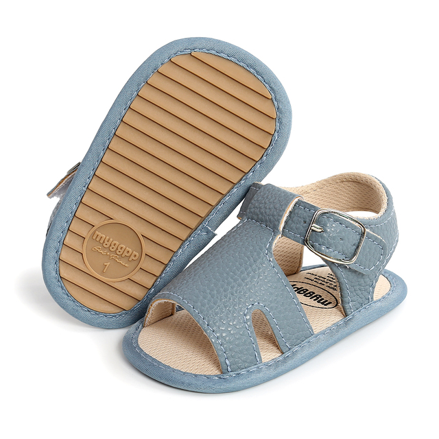 Miękkie skórzane sandały letnie dla niemowląt i dzieci w stylu rzymskim, antypoślizgowe buciki dla dziewczynek i chłopców 0-18M - Wianko - 11