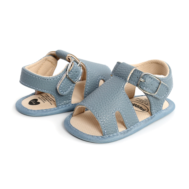 Miękkie skórzane sandały letnie dla niemowląt i dzieci w stylu rzymskim, antypoślizgowe buciki dla dziewczynek i chłopców 0-18M - Wianko - 10