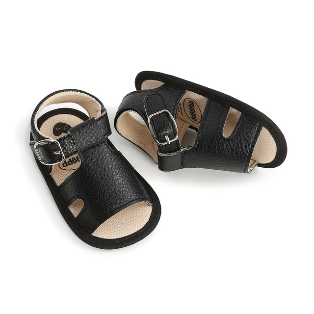 Miękkie skórzane sandały letnie dla niemowląt i dzieci w stylu rzymskim, antypoślizgowe buciki dla dziewczynek i chłopców 0-18M - Wianko - 16