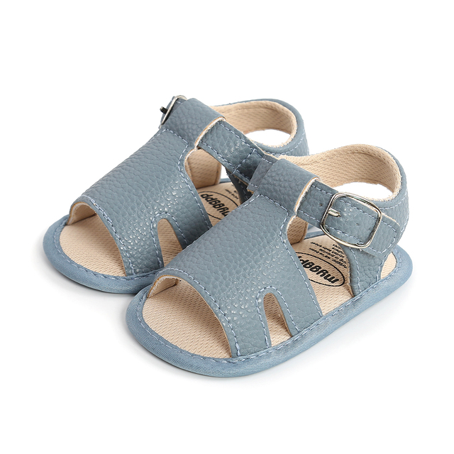 Miękkie skórzane sandały letnie dla niemowląt i dzieci w stylu rzymskim, antypoślizgowe buciki dla dziewczynek i chłopców 0-18M - Wianko - 9