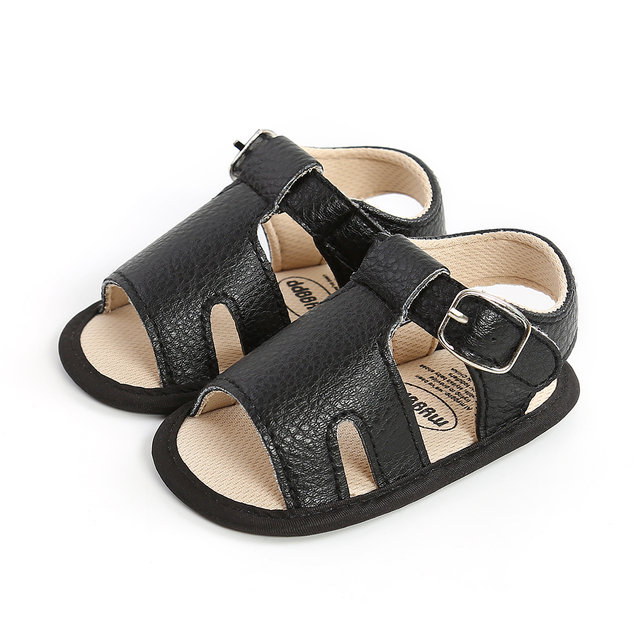 Miękkie skórzane sandały letnie dla niemowląt i dzieci w stylu rzymskim, antypoślizgowe buciki dla dziewczynek i chłopców 0-18M - Wianko - 13