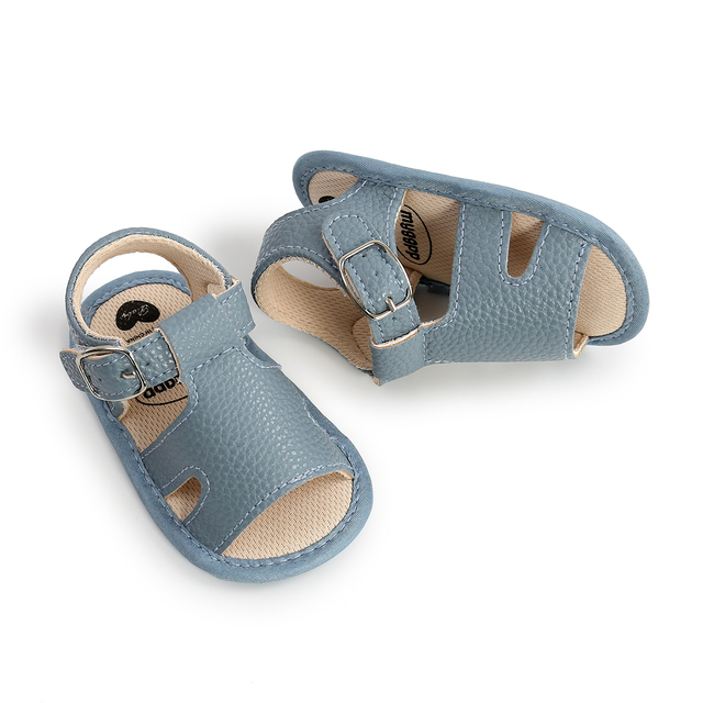 Miękkie skórzane sandały letnie dla niemowląt i dzieci w stylu rzymskim, antypoślizgowe buciki dla dziewczynek i chłopców 0-18M - Wianko - 12