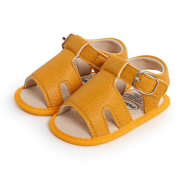 Miękkie skórzane sandały letnie dla niemowląt i dzieci w stylu rzymskim, antypoślizgowe buciki dla dziewczynek i chłopców 0-18M - Wianko - 17