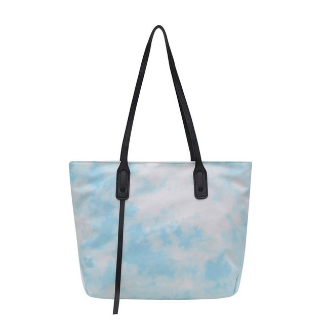 Damska moda: nowa brezentowa torba na zakupy o dużej pojemności, kontrastowa kolorystyka, na ramię, idealna na mecze - Wianko - 6