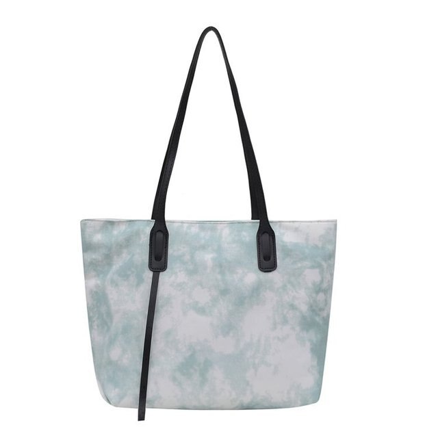 Damska moda: nowa brezentowa torba na zakupy o dużej pojemności, kontrastowa kolorystyka, na ramię, idealna na mecze - Wianko - 2