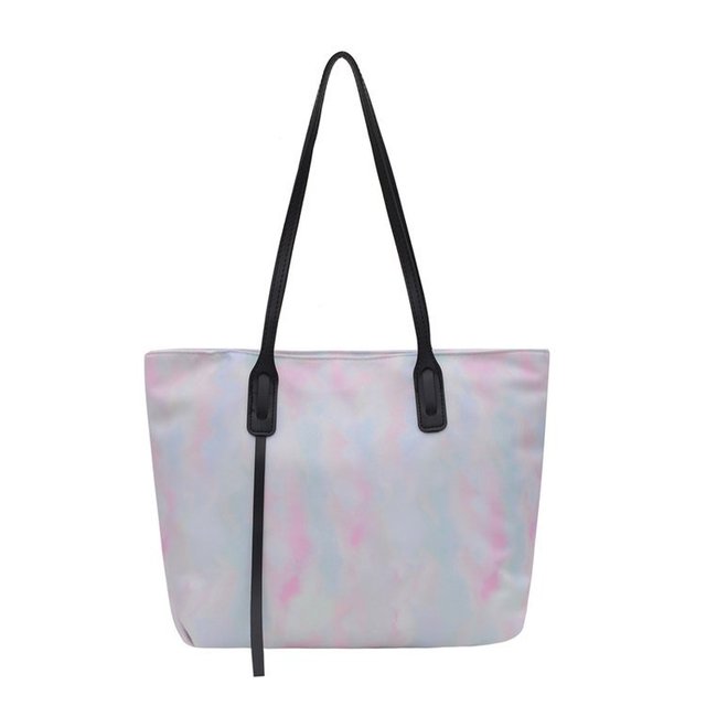 Damska moda: nowa brezentowa torba na zakupy o dużej pojemności, kontrastowa kolorystyka, na ramię, idealna na mecze - Wianko - 4