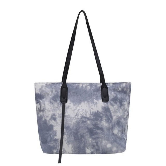 Damska moda: nowa brezentowa torba na zakupy o dużej pojemności, kontrastowa kolorystyka, na ramię, idealna na mecze - Wianko - 5