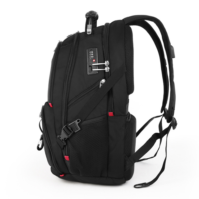 Mężczyźni Plecak Pojemny na Laptop z Ładowarką USB - Plecak Biznesowy, Podróżny, Uczeń z Zabezpieczeniem Przed Kradzieżą - Wianko - 4