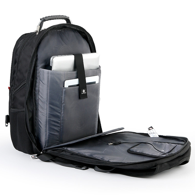 Mężczyźni Plecak Pojemny na Laptop z Ładowarką USB - Plecak Biznesowy, Podróżny, Uczeń z Zabezpieczeniem Przed Kradzieżą - Wianko - 6