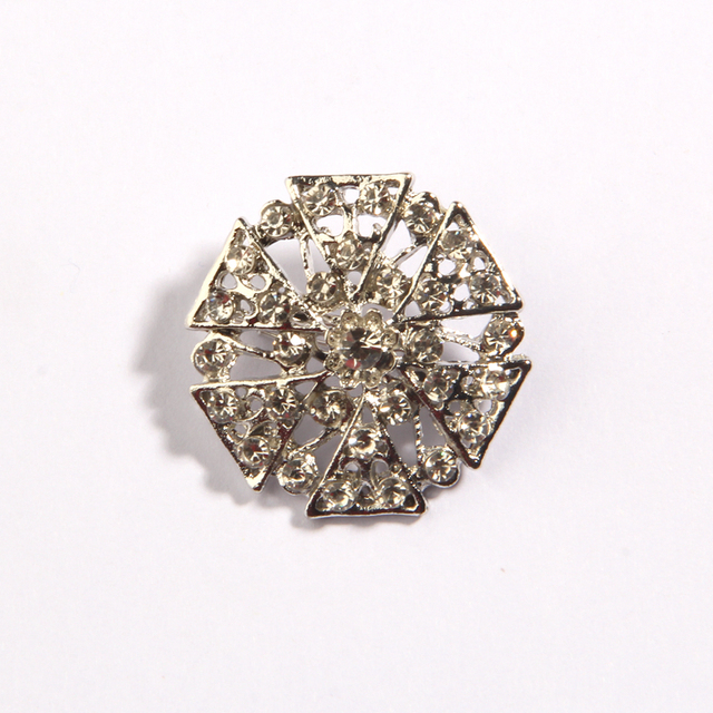 Broszka Pin z kryształowymi kwiatami - 3 cm, DIY akcesoria do ślubnego bukietu - Wianko - 11