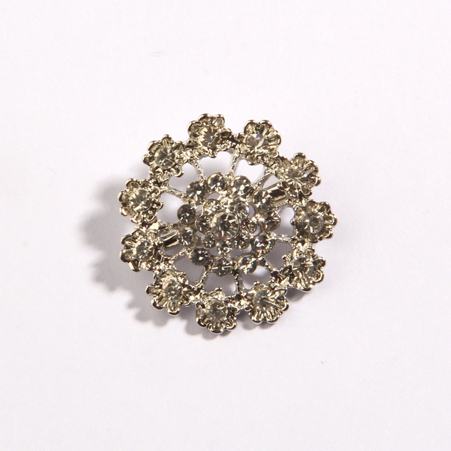 Broszka Pin z kryształowymi kwiatami - 3 cm, DIY akcesoria do ślubnego bukietu - Wianko - 8