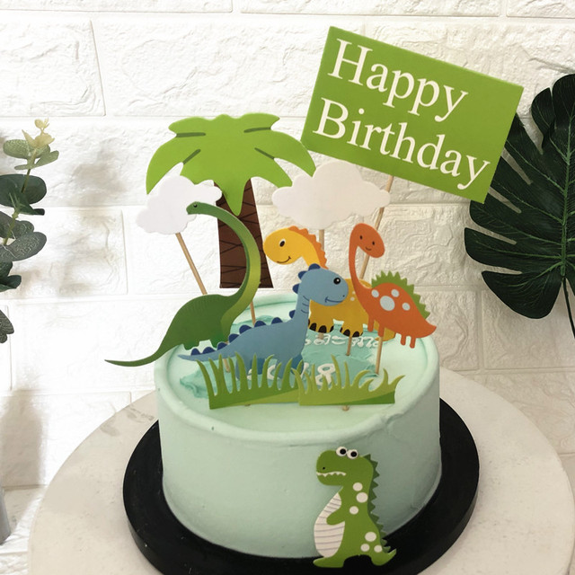 Dekoracje dinozaurów - 11 sztuk w zestawie, idealne na urodziny dzieci - Wianko - 1