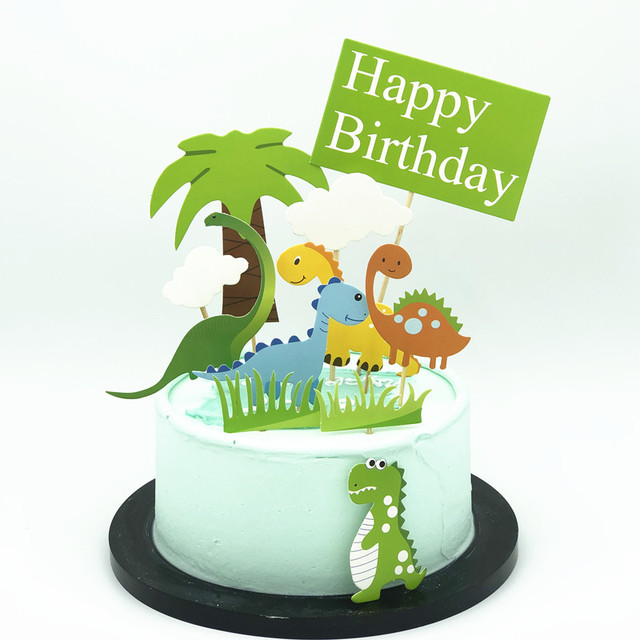 Dekoracje dinozaurów - 11 sztuk w zestawie, idealne na urodziny dzieci - Wianko - 2