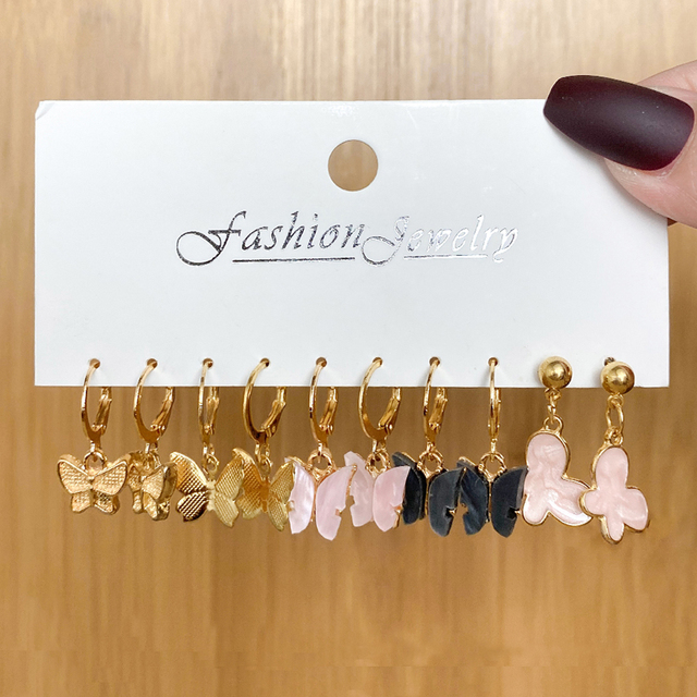 Kolczyki wiszące KISSWIFE Retro Butterfly Drop z perłami - moda 2021 (akrylowa biżuteria) - Wianko - 6