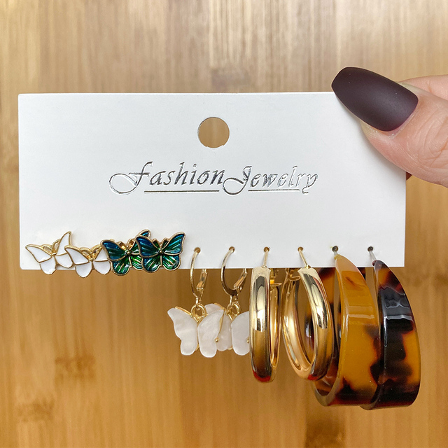 Kolczyki wiszące KISSWIFE Retro Butterfly Drop z perłami - moda 2021 (akrylowa biżuteria) - Wianko - 12